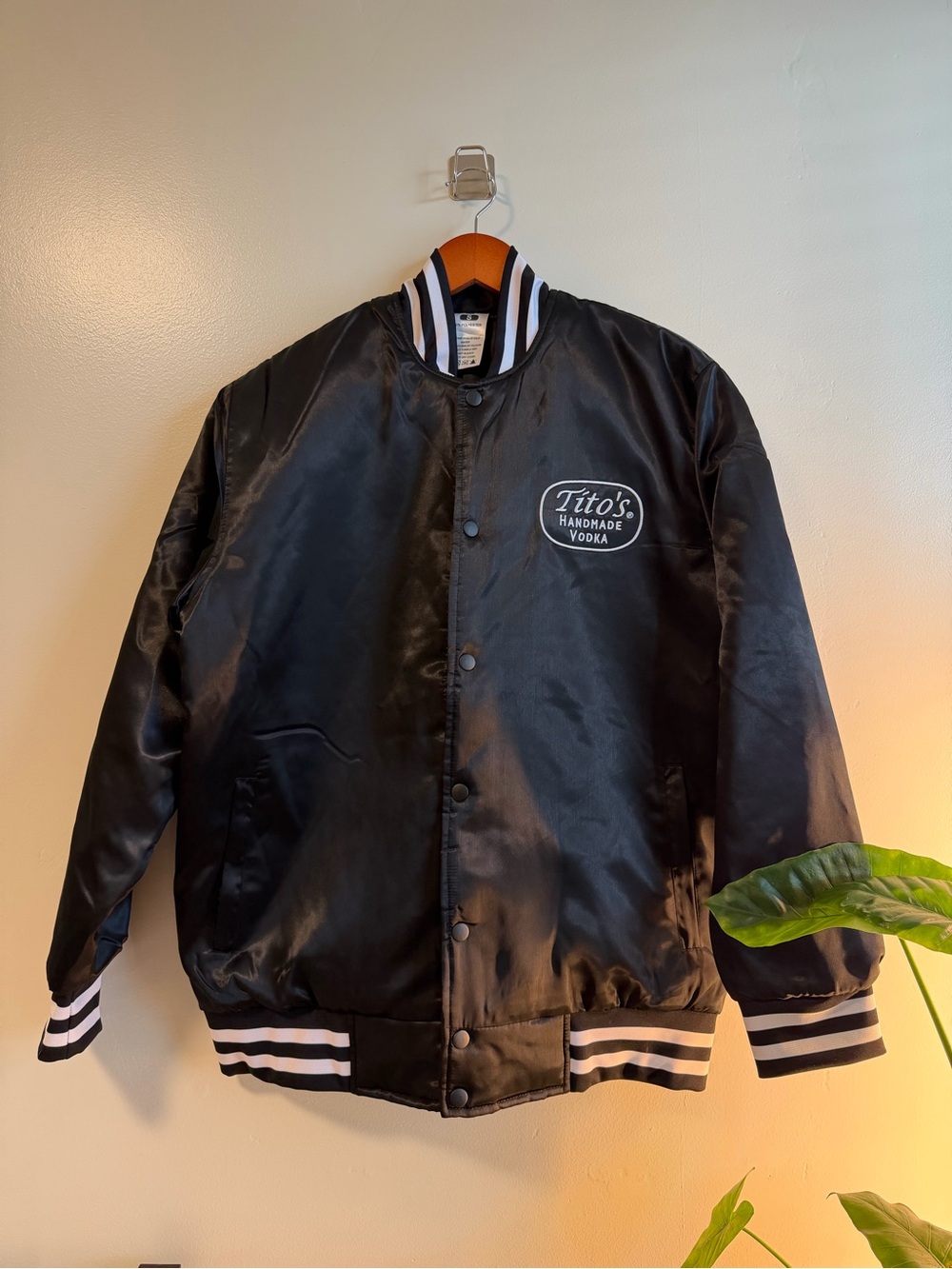 Tito’s Black padded Satin Bomber Jacket